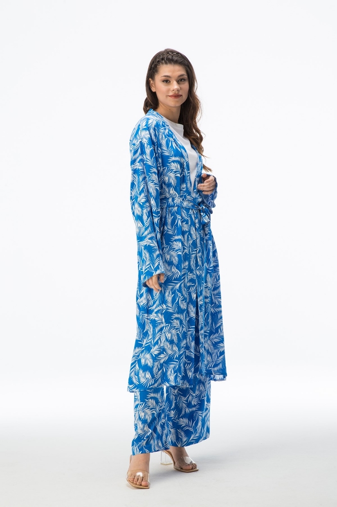 Resim Desenli Kimono Takım - Mavi